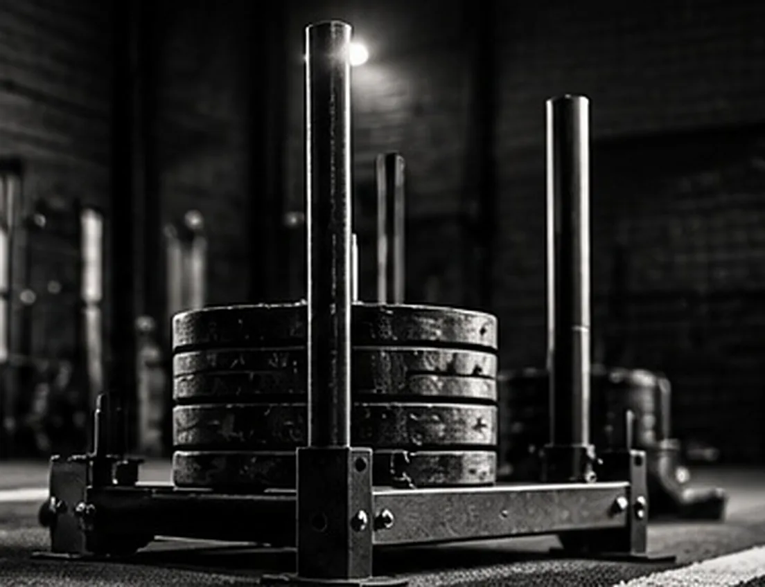 Weight sled loaded with plates